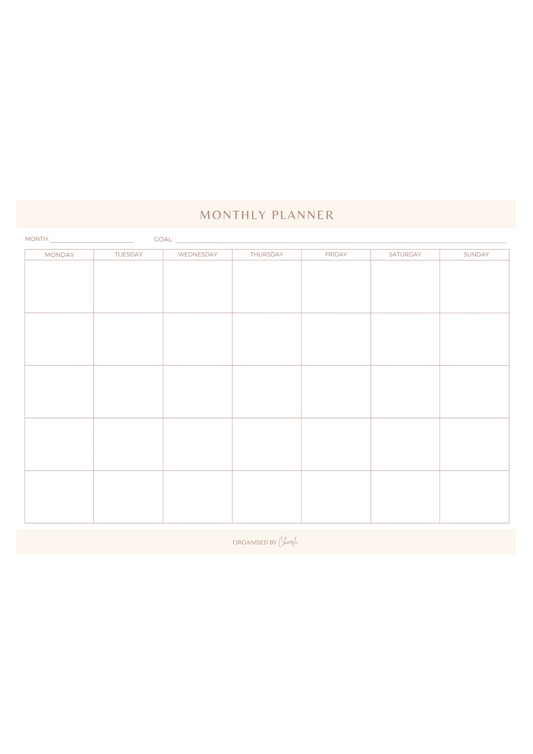Monthly Desktop Planner Notepad